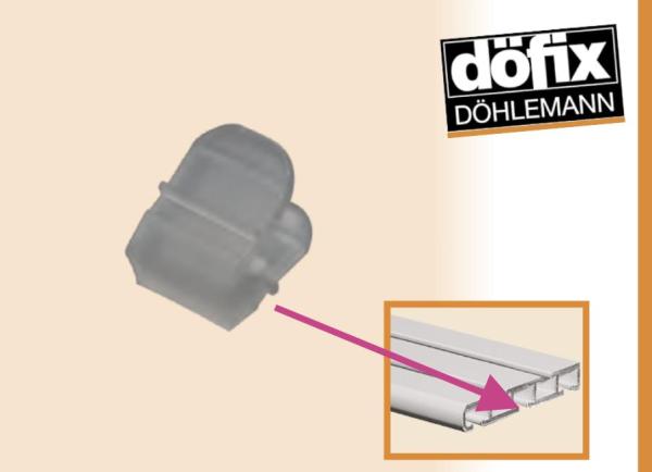 döfix-Verschlußstopfen VSPS | transparent | Döfix in der Schiene
